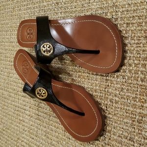 Tory Burch Cameron Wedge Black Size 6.5 Style 12148230